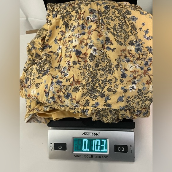 Maurices Babydoll Dress Yellow Floral Short Flutter Sleeve Tiered Ruffle XS - Picture 11 of 11